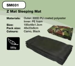 Highlander Black Z Folding Sleeping Mat Army Military Camping Mat -Camping Online 6542323