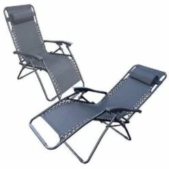 2 X Heavy Duty Textoline Zero Gravity Reclining Garden Sun Lounger Chairs Black 10 2 X Heavy Duty Textoline Zero Gravity Reclining Garden Sun Lounger Chairs Black -Camping Online 6591392