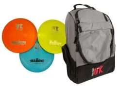 Disc Golf UK Starter Set 3 Discs Frisbees With DGUK Chariot Bag Frisbee Golf