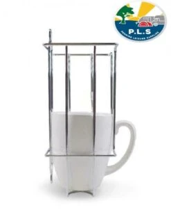 PLS Chrome Wire Mug Cup Holder Storage Wall Cupboard Mounted MI300