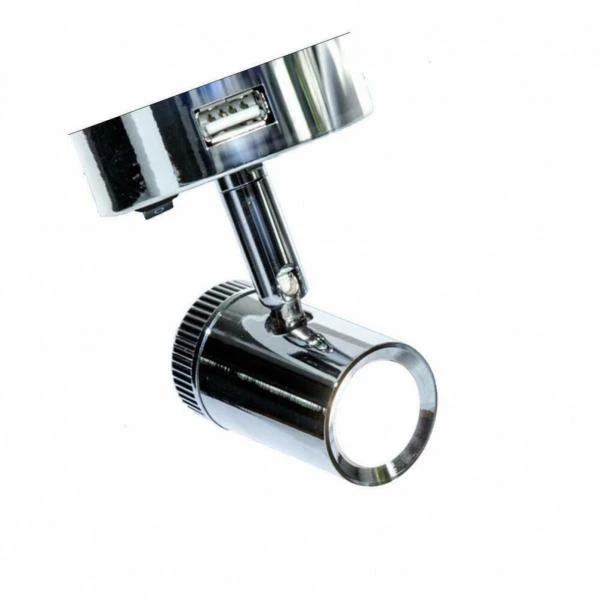 MENSA 1 SMD 12v LED Chrome Dimmer Spotlight C/w 2 USB OutletCaravan Motorhome PO788 2 MENSA 1 SMD 12v LED Chrome Dimmer Spotlight C/w 2 USB OutletCaravan Motorhome PO788 - Image 2