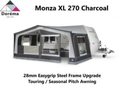 Dorema Monza XL 270 Seasonal Awning Charcoal 28mm Upgraded Steel Frame -Camping Online 68118 grey