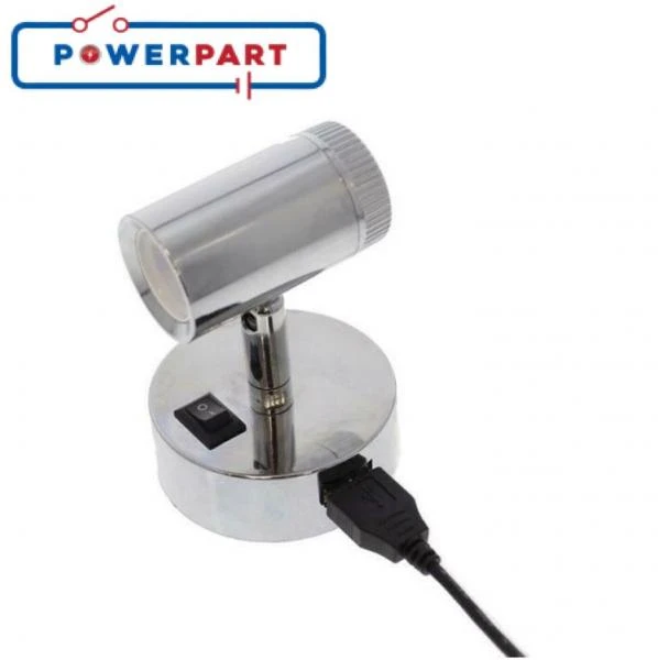 MENSA 1 SMD 12v LED Chrome Dimmer Spotlight C/w 2 USB OutletCaravan Motorhome PO788 5 MENSA 1 SMD 12v LED Chrome Dimmer Spotlight C/w 2 USB OutletCaravan Motorhome PO788 - Image 5