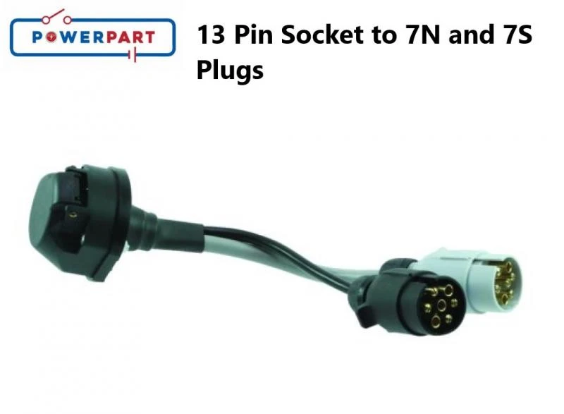 Caravan 13 Pin Socket To 7N & 7S Plugs Adaptor / Converter Lead – B771370 4 Caravan 13 Pin Socket To 7N & 7S Plugs Adaptor / Converter Lead – B771370 - Image 4