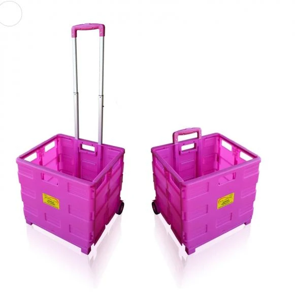 Sun Leisure Pack And Go Folding Shopping Trolley, Boot Cart With Wheels Pink 3 Sun Leisure Pack And Go Folding Shopping Trolley, Boot Cart With Wheels Pink - Image 3