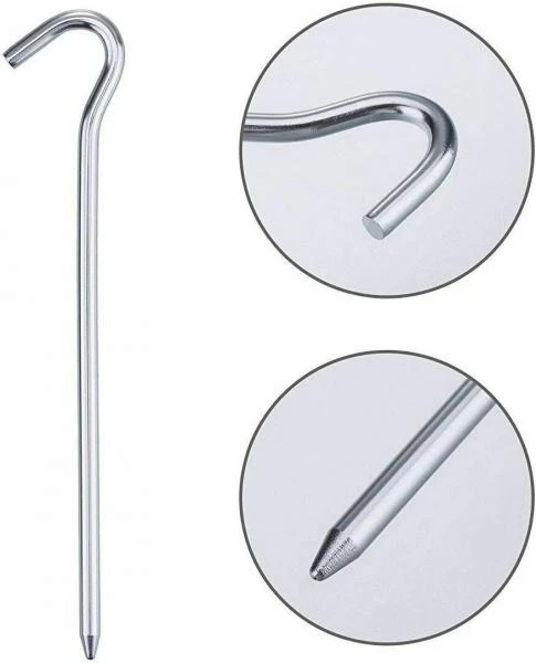 Highlander 24cm 9.5″ Steel Round Wire Tent Pegs X 10 Camping Caravan 2 Highlander 24cm 9.5″ Steel Round Wire Tent Pegs X 10 Camping Caravan - Image 2