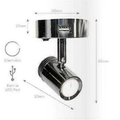 MENSA 1 SMD 12v LED Chrome Dimmer Spotlight C/w 2 USB OutletCaravan Motorhome PO788 9 MENSA 1 SMD 12v LED Chrome Dimmer Spotlight C/w 2 USB OutletCaravan Motorhome PO788 -Camping Online 7004