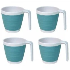 Outdoor Revolution X 4 Pastel Blue Melamine Mug Set -Camping Online 7194