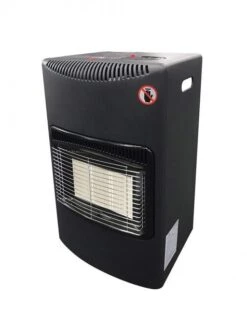 Leisurewize Black 4.2Kw Portable Heater Standing Heating Cabinet Butane Gas 3 Heat Settings -Camping Online 7283211