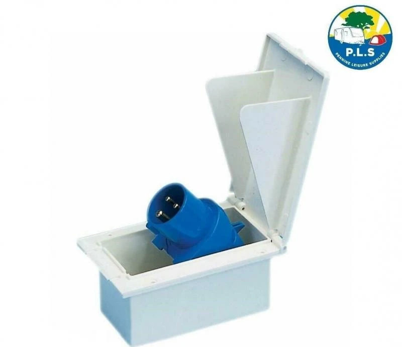 Rectangular Flush 240v Mains Hook Up Inlet White PO114W 4 Rectangular Flush 240v Mains Hook Up Inlet White PO114W - Image 4