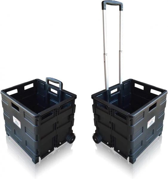 Sun Leisure Pack And Go Folding Shopping Trolley Cart With Wheels Black + Lid 4 Sun Leisure Pack And Go Folding Shopping Trolley Cart With Wheels Black + Lid - Image 4