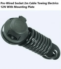 Pre-Wired Socket 2m Cable Towing Electrics 12N With Mounting Plate -Camping Online 7588812