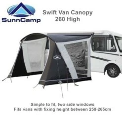 Sunncamp Swift Van Canopy 260 TALL Attachment Height 250 To 265cm