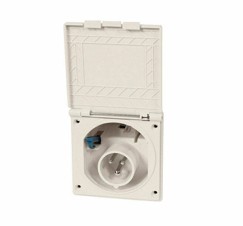 230V Mains Hook Up Inlet Socket Caravan VW Motorhome Flush Fitting White PO113W 3 230V Mains Hook Up Inlet Socket Caravan VW Motorhome Flush Fitting White PO113W - Image 3