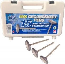 Blue Diamond 15 X Heavy Duty Metal Steel Groundsheet Pegs PEG233