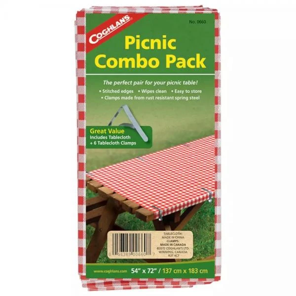 Coghlans Coghlan’s Picnic Combo Pack Tablecloth 54″x72″ Camping Accessory 1 Coghlans Coghlan’s Picnic Combo Pack Tablecloth 54″x72″ Camping Accessory