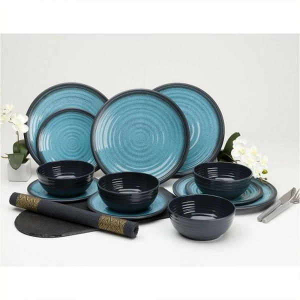 Flamefield Granite Aqua Dinner Set – Premium Melmaine 12 Piece 1 Flamefield Granite Aqua Dinner Set – Premium Melmaine 12 Piece