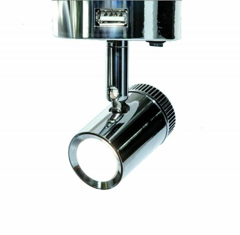 MENSA 1 SMD 12v LED Chrome Dimmer Spotlight C/w 2 USB OutletCaravan Motorhome PO788 3 MENSA 1 SMD 12v LED Chrome Dimmer Spotlight C/w 2 USB OutletCaravan Motorhome PO788 - Image 3