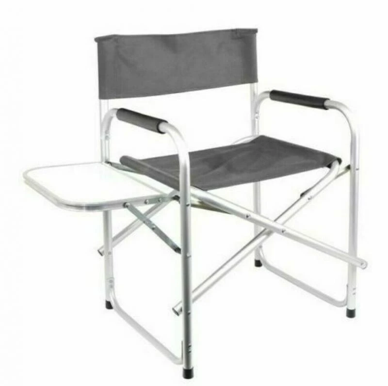 Leisurewize Folding Aluminium Directors Chair With Side Table GREY LW647 4 Leisurewize Folding Aluminium Directors Chair With Side Table GREY LW647 - Image 4