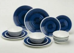 Flamefield Blue Azure Premium 12 Piece Melamine Dinner Set