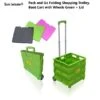 Sun Leisure Pack And Go Folding Shopping Trolley Cart With Wheels Green + Lid