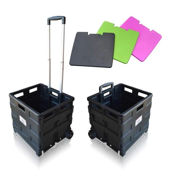 Sun Leisure Pack And Go Folding Shopping Trolley Cart With Wheels Black + Lid 3 Sun Leisure Pack And Go Folding Shopping Trolley Cart With Wheels Black + Lid - Image 3