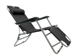 Leisurewize Easi-Recline Sun Lounger Chair – Black Garden Camping Caravan