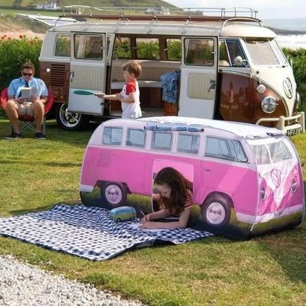 Official VW Campervan T1 T2 Kids Volkswagon Pop Up Play Tent – Pink 2 Official VW Campervan T1 T2 Kids Volkswagon Pop Up Play Tent – Pink - Image 2