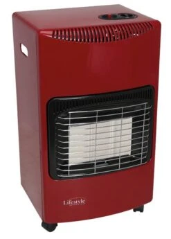 Lifestyle Large Gas Cabinet Heater 4.2kw RED With Regulator And LPG Hose