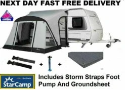 Starcamp Dorema Quick And Easy 385 Caravan AIR Inflatable Porch Awning + Groundsheet -Camping Online s l160023