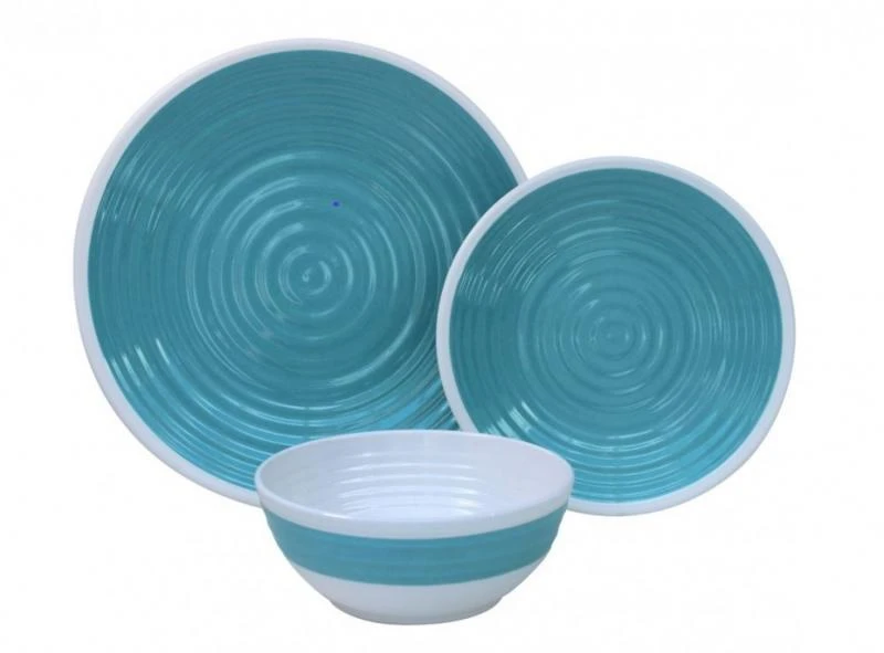 Outdoor Revolution 12 Piece Melamine Tableware Set Pastel Blue 1 Outdoor Revolution 12 Piece Melamine Tableware Set Pastel Blue